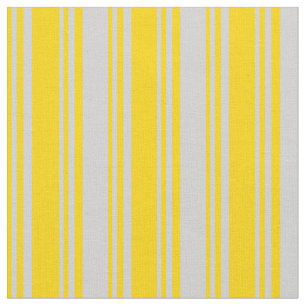 Yellow & Light Grey Coloured Striped Pattern Fabric