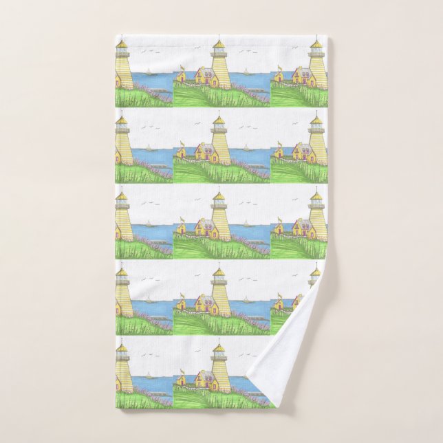 Yellow Lighthouse Hand Towel (Hand Towel)