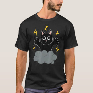 Yellow Lightning Black Cat T-Shirt