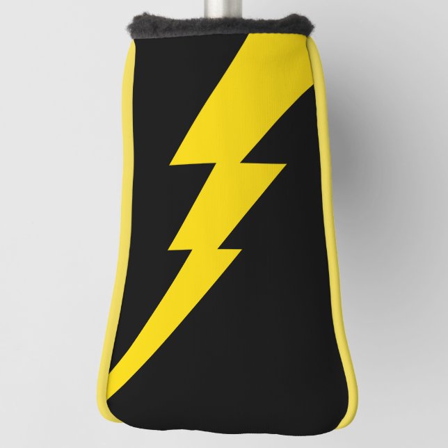 Yellow Lightning Bolt Golf Head Cover (Rotate 90)