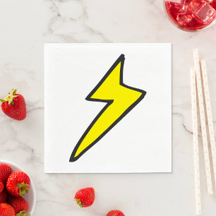 Yellow Lightning Bolt Napkin