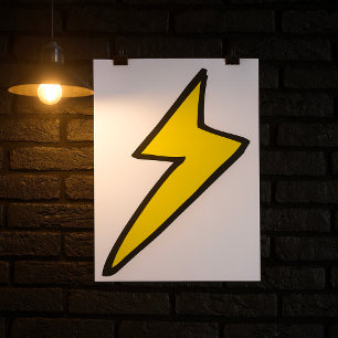 Yellow Lightning Bolt Poster