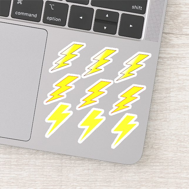 Yellow Lightning Bolts - School Stickers (Detail)
