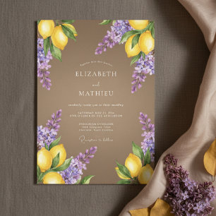 Yellow Lilac Botanical Romance Wedding Invitation