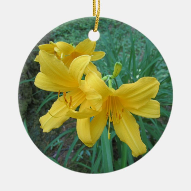 Yellow Lilies Ornament (Front)