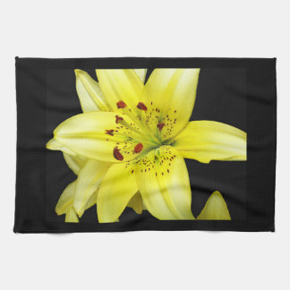 Yellow Lily Close-up Tea Towel
