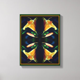 Yellow Lily Flower Abstract Canvas Print