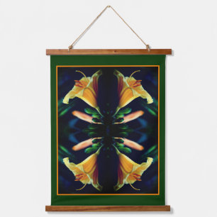Yellow Lily Flower Abstract Hanging Tapestry