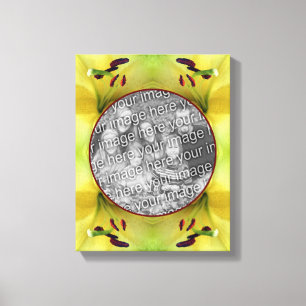 Yellow Lily Flower Frame Create Your Own Photo  Canvas Print