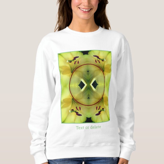 Yellow Lily Flower Frame Create Your Own Photo  Sweatshirt (Front)