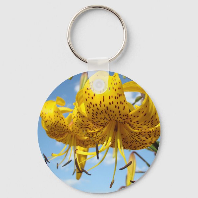 Yellow Lily Flower keychain for her custom (Front)
