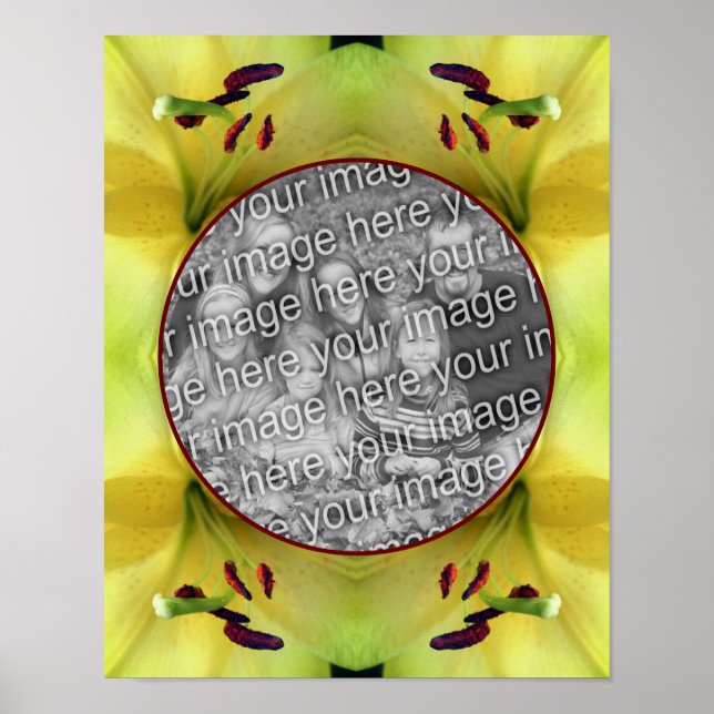 Yellow Lily Flower Up Close Create Your Own Photo  Poster (Front)