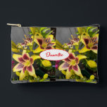 Yellow Lily Lilies Flower Girls Name Accessory Pouch<br><div class="desc">Poppy Watercolour Painting. Designed from my original watercolours.</div>