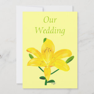 Yellow Lily Wedding Invitations