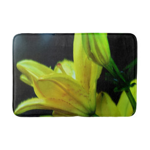 Yellow Lily With Wind Effect by Shirley Taylor Bath Mat