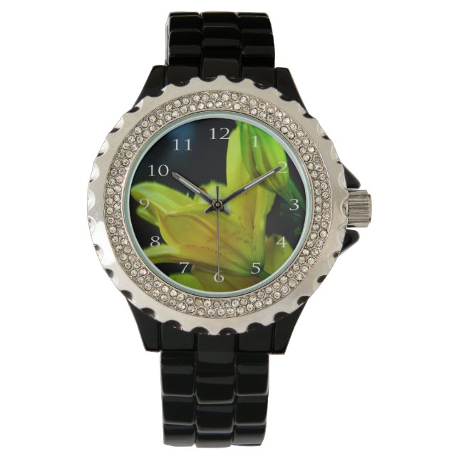 Yellow Lily with Wind Effect by Shirley Taylor Watch (Front)