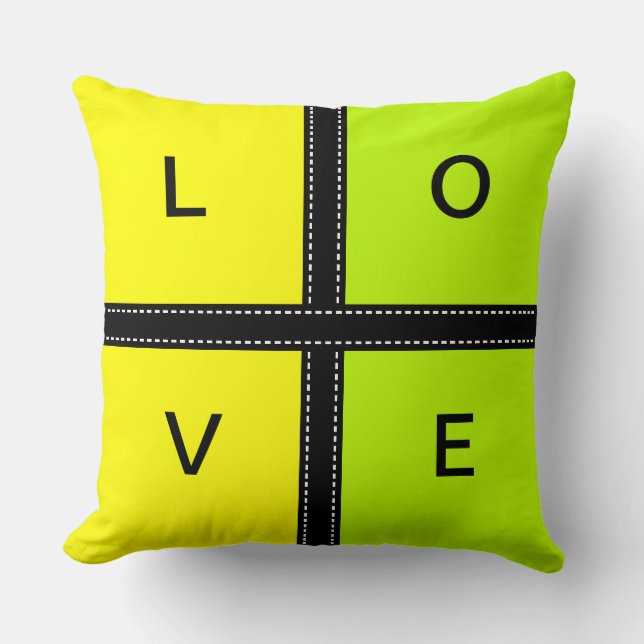Yellow & Lime Solid Colour Monogram Cushion (Front)