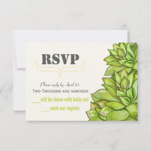 Yellow Lime Succulent Modern Typography Wedding