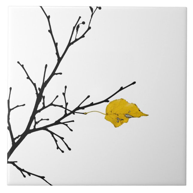 Yellow Lime Tree Leaf Tile (Front)