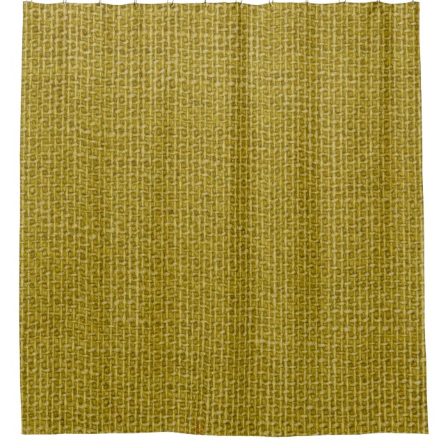 Yellow Linen: Closeup Textured Beauty Shower Curtain (Front)