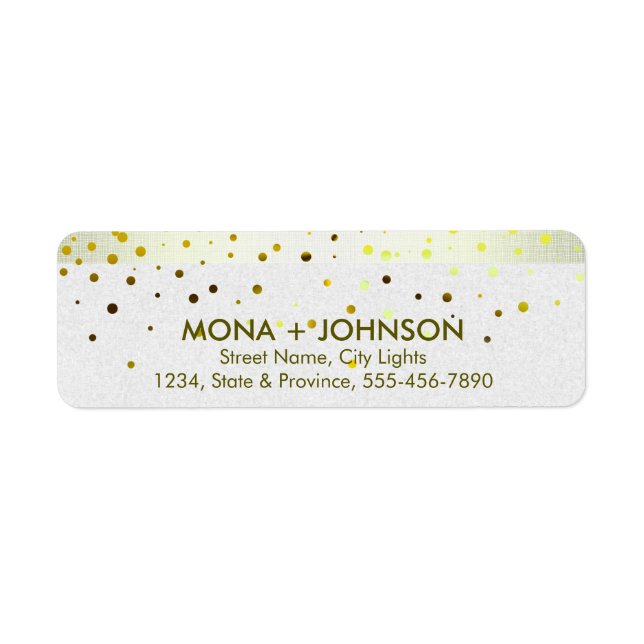 Yellow Linen Glitter Sparkle Confetti Dots Modern (Front)