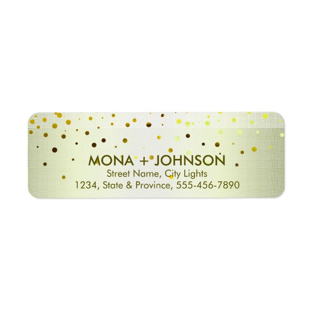 Yellow Linen Glitter Sparkle Confetti Dots Modern (Front)