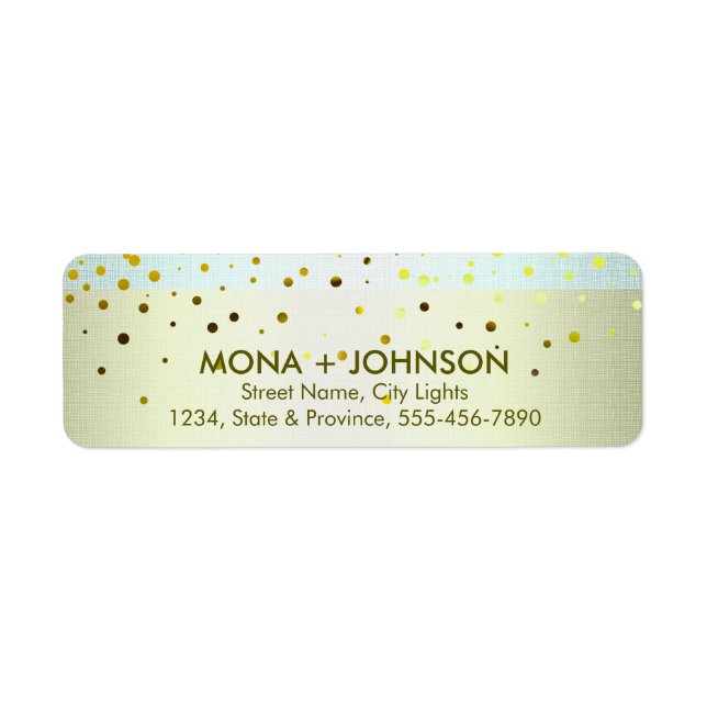 Yellow Linen Glitter Sparkle Confetti Dots Modern (Front)