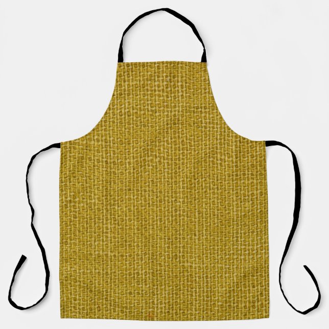 Yellow linen texture closeup photo background. apron (Front)