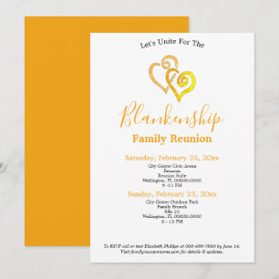 Yellow Linked Hearts Family Reunion Template