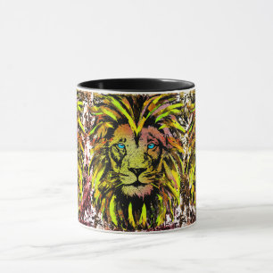 Yellow Lion Head Coffee Cup - Lion Face Mug