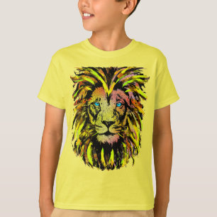Yellow Lion Head - Lion Face Kids T-Shirt