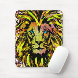 Yellow Lion Head Mouse Pad - Lion Mousepad