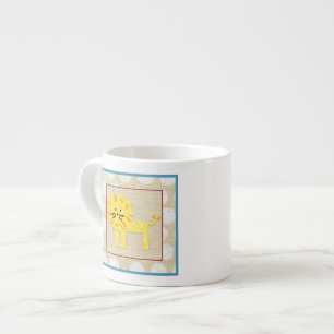 Yellow Lion with White Polka Dots Espresso Cup