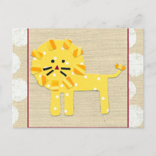 Yellow Lion with White Polka Dots Postcard