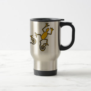 yellow lizzard aluminium travel mug
