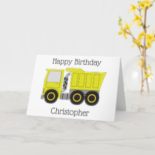 Yellow Lorry Birthday Card