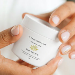 Yellow lotus body butter cosmetics sticker label