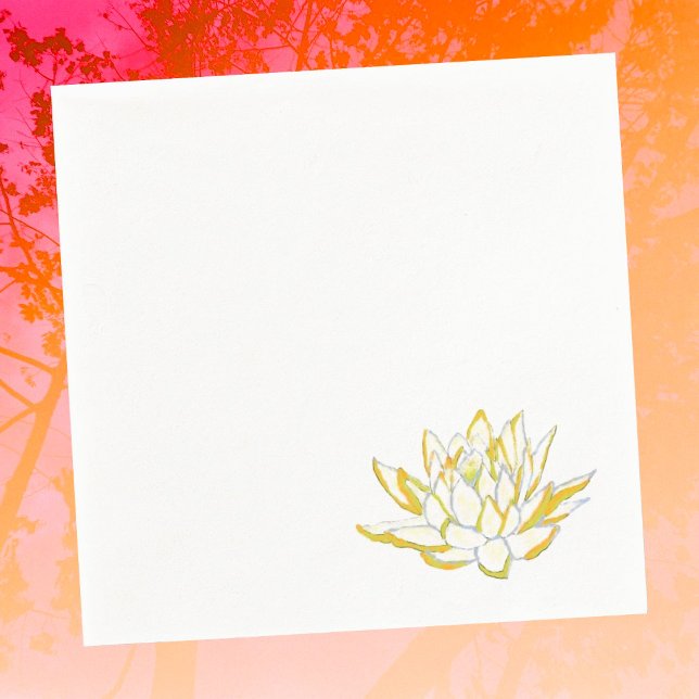 Yellow lotus watercolor paper napkins set (Creator Uploaded)