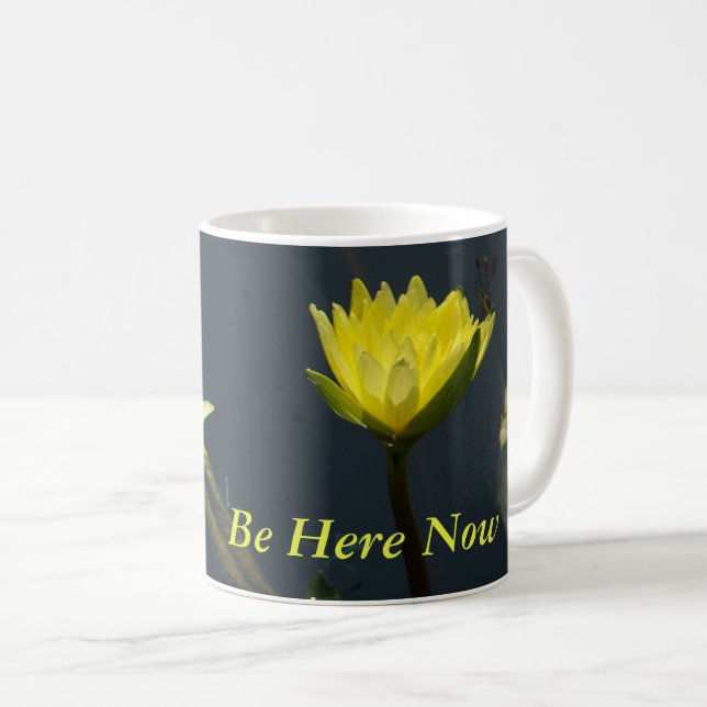 Yellow Lotus Waterlilies Coffee Mug (Front Right)