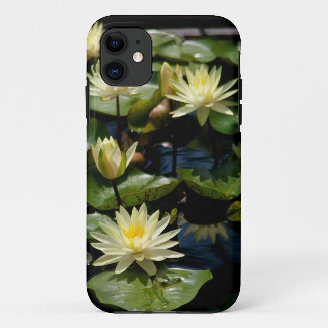 Yellow Lotus Waterlillies phone case (Back)