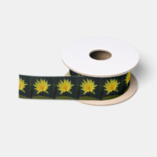 Yellow Lotus Waterlily Satin Ribbon