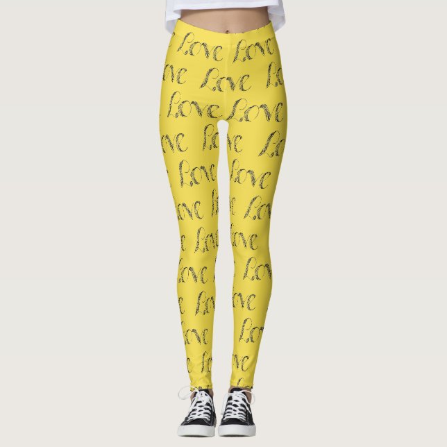 Yellow Love Leggings (Front)