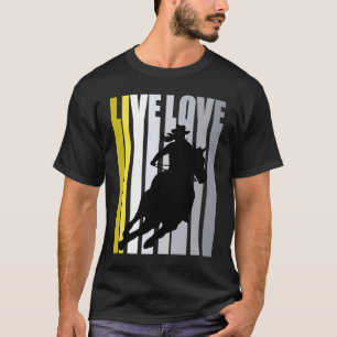 Yellow Love Rodeo Barrel Racing Race Racer Women C T-Shirt