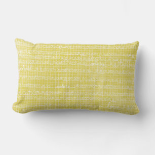 Yellow Love Words Lumbar Throw Pillow