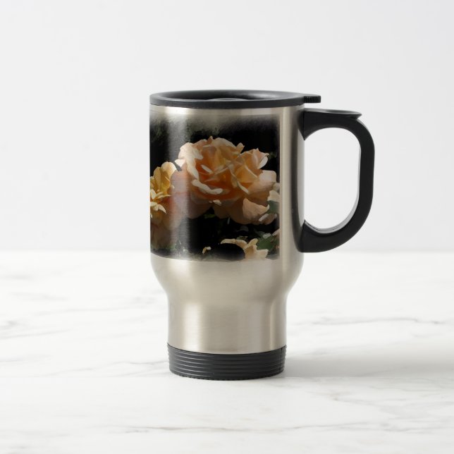 Yellow Lovely Roses Travel Mug (Right)