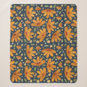 Yellow Luxe Florals Sherpa Blanket