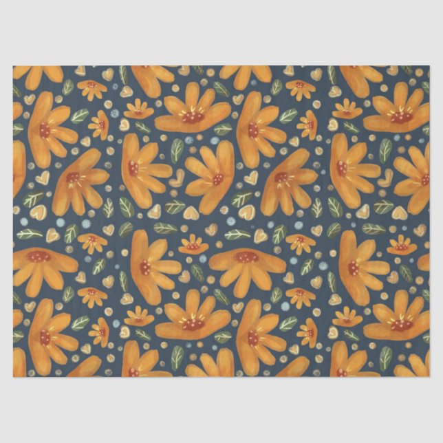 Yellow Luxe Florals Tissue Paper (Front)