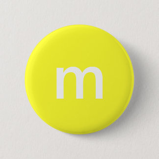 Yellow m&m 6 cm round badge
