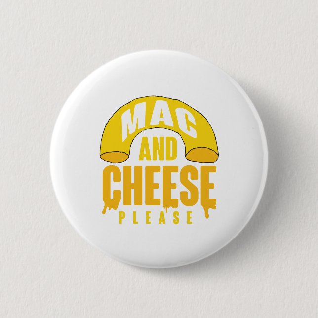 Yellow Macaroni Cheese for kids Mac and Cheese 6 Cm Round Badge (Front)