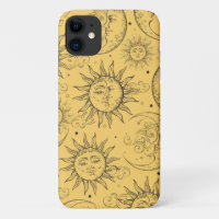 Yellow Magic Vintage Celestial Sun Moon Stars